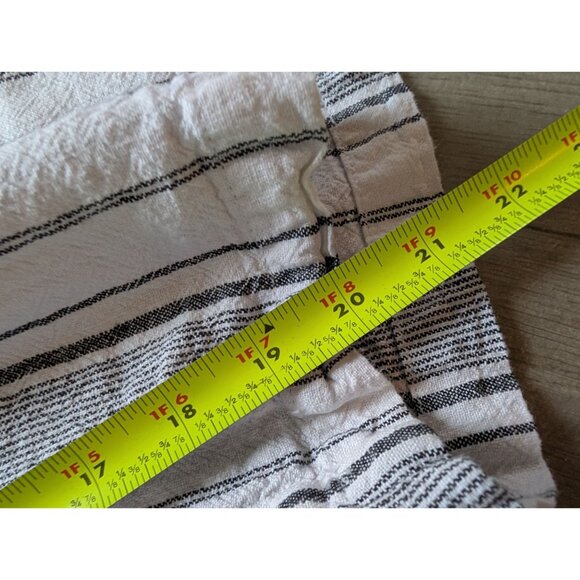 Per Se Striped Linen-Blend Drawstring Pants XL White & Black Comfortable - Picture 5 of 5